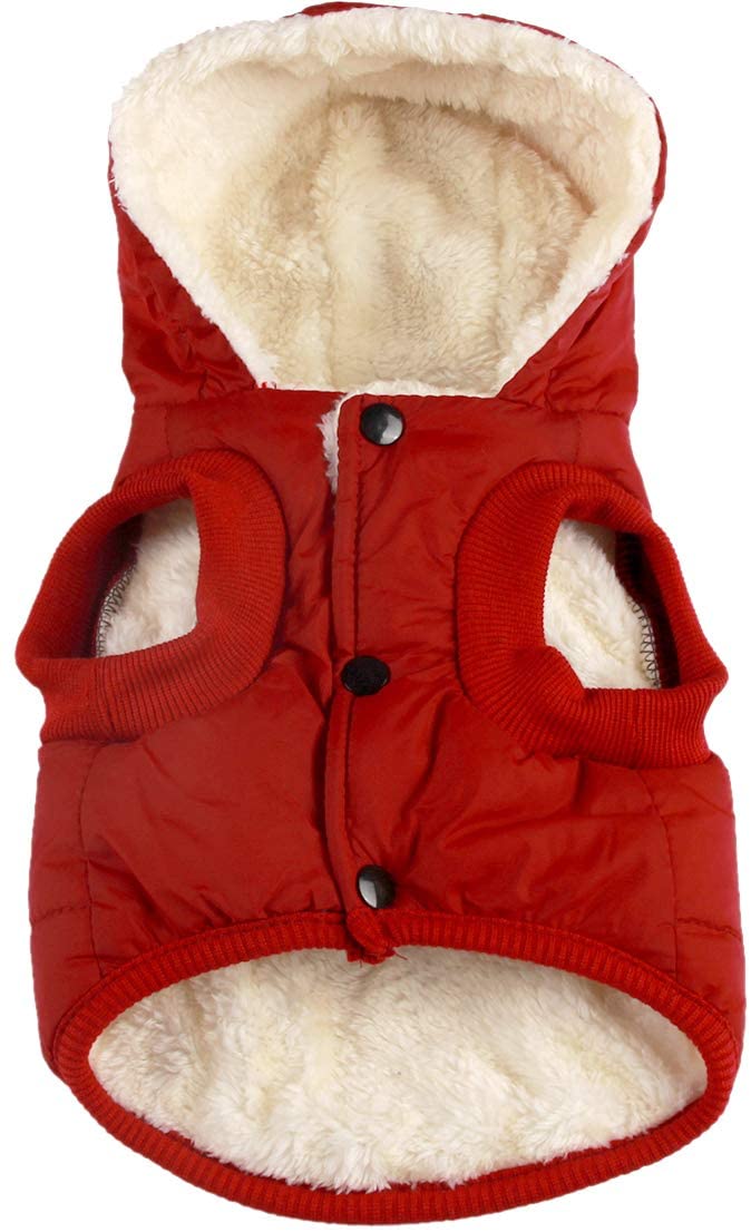 Fleece and Cotton Lining Extra Warm Dog Hoodie in Winter,Small